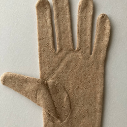 オーガニックコットン100%の生地と糸で作った手袋　生成りorブラウン　日焼け予防　保温保湿　 6枚目の画像