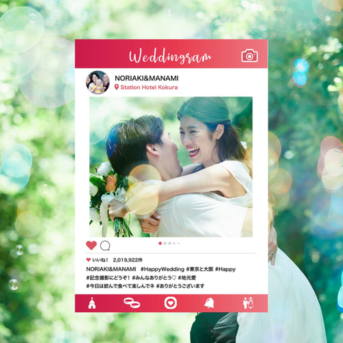 結婚式ウェルカムボードSNSパネル インスタ映え インスタ