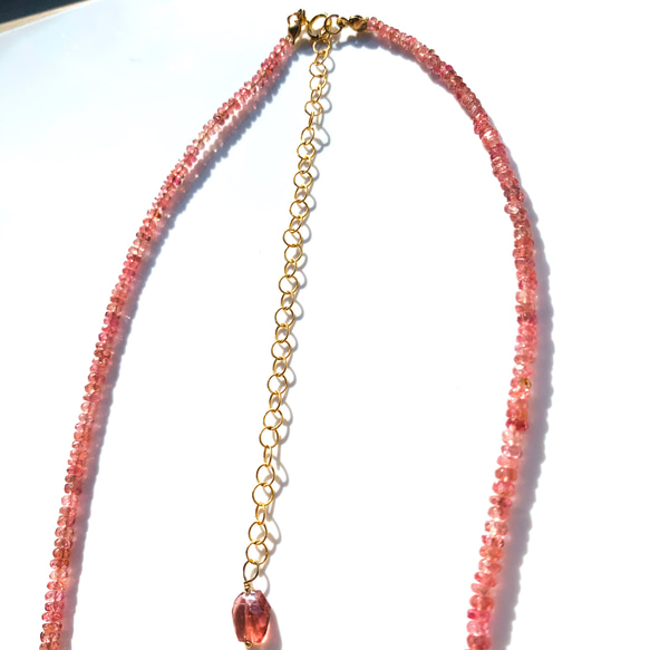 2wayピンクトルマリンのネックレスとブレスレット・送料無料・14kgf・天然石 4枚目の画像