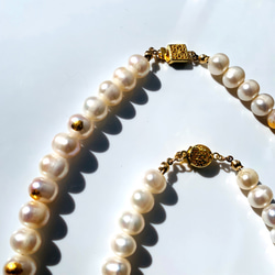 24金箔✴︎淡水真珠のニュアンスネックレス・14kgf・淡水パール・純金 4枚目の画像