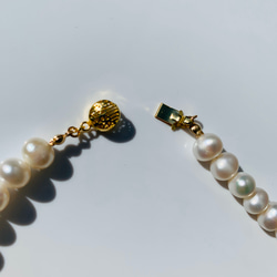 24金箔✴︎淡水真珠のニュアンスネックレス・14kgf・淡水パール・純金 5枚目の画像