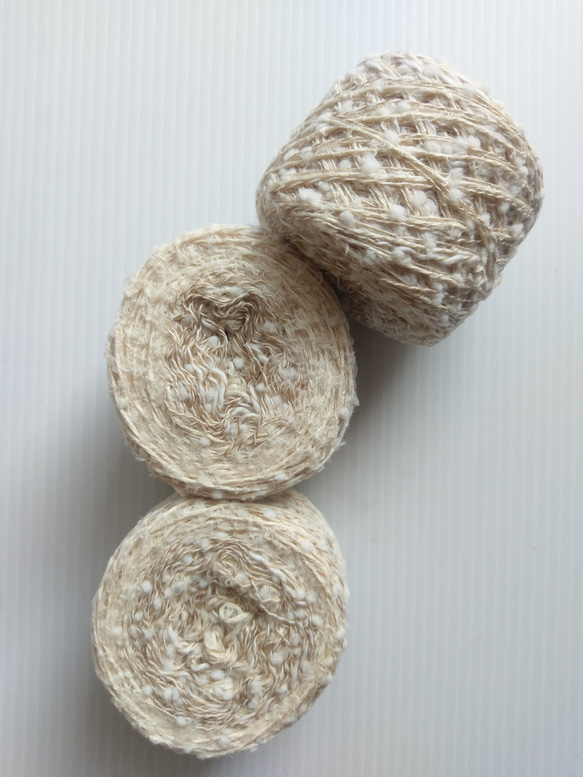 引き揃え糸 No.135 ファンシーヤーン/手染め糸ホワイト糸／まとめ買い  