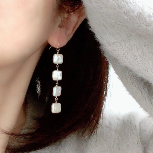 琵琶湖パールの雫リングネックレス