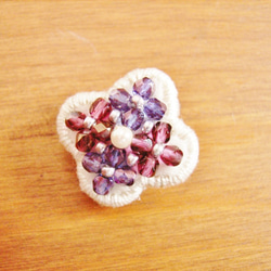 小花のイヤリング（アジサイ・紫） 2枚目の画像