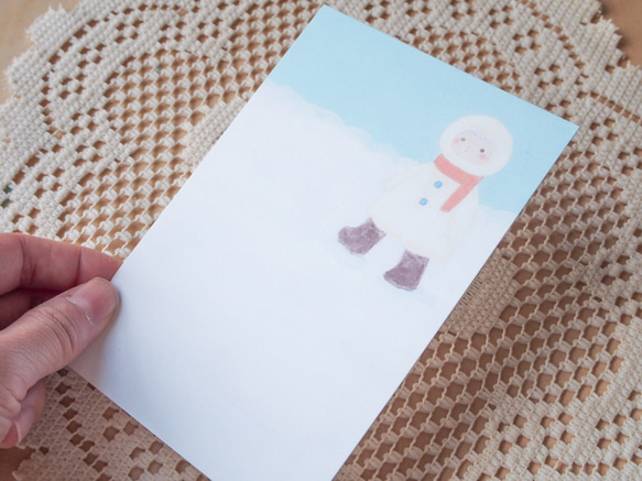 冬のポストカード5枚セット(雪の上デザイン) 3枚目の画像