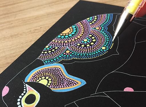 点描曼荼羅（マンダラ）ぬりえ 4種セット（マンダラ模様の動物