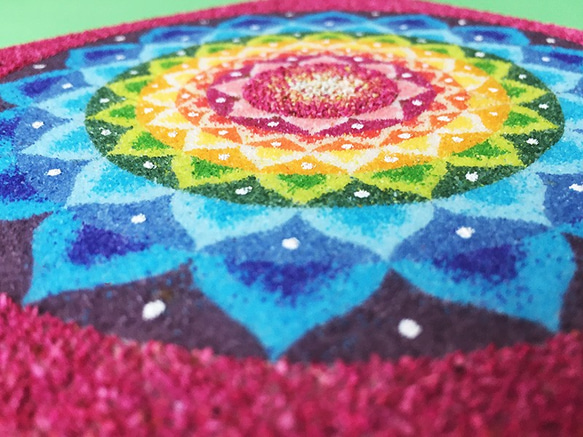 曼荼羅アート/虹色キラキラ砂曼荼羅 絵画 sandot 通販 7737631｜Creema