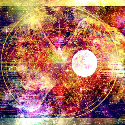色鮮やかな幻想的な絵 ✴︎ 「グラスに挿した水仙に万両と金柑」 2025 雲肌麻紙に岩