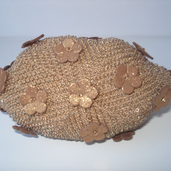 Beaded Purse --Antique Gold with Flower-- 4枚目の画像