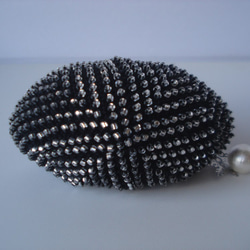 Beaded Purse --Snow Crystal-- Black (S) 3枚目の画像