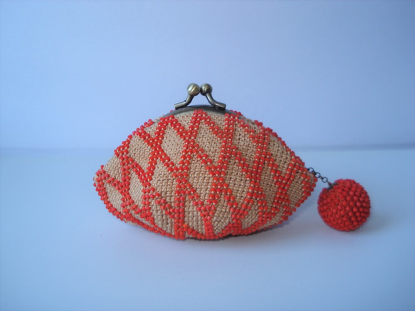 Beaded Purse --Caramel Orange-- 格子 1枚目の画像