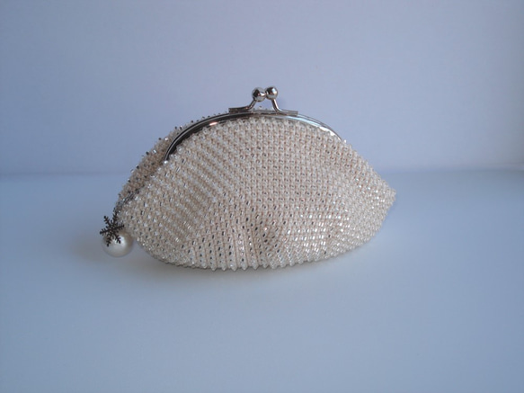 Beaded Purse --Snow Crystal-- Ivory (L) 1枚目の画像