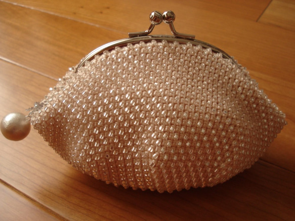 Beaded Purse --Snow Crystal-- Ivory (L) 2枚目の画像