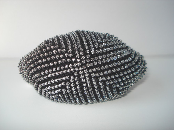 Beaded Purse --Snow Crystal-- Black (M) 3枚目の画像