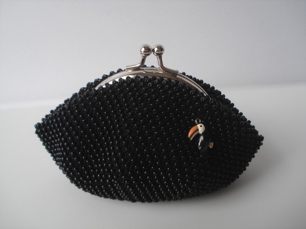 Beaded Purse --Toucan Black --