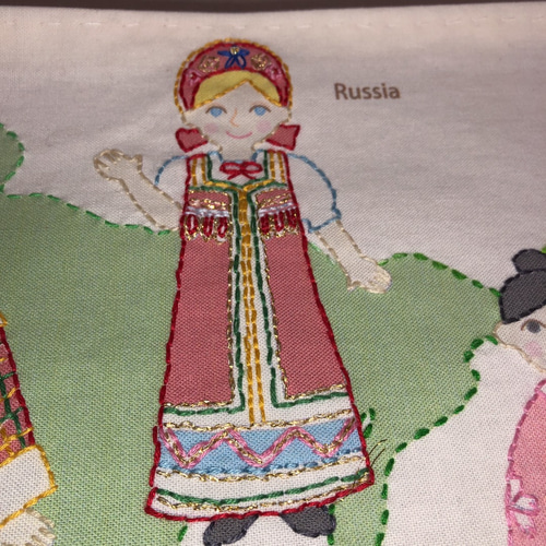 ホビーラホビーレステッチクロス完成品 民族衣装 タペストリー・壁掛け