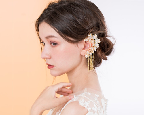 美品アンナンウエディング イヤリング ヘア　パール ゴールド セット販売 美品アンナンウエディング イヤリング ヘア パール ゴールド