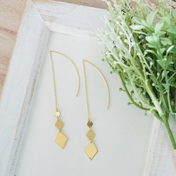 rhombus pierced earrings 2枚目の画像