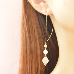 rhombus pierced earrings 1枚目の画像