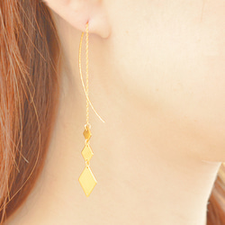 rhombus pierced earrings 4枚目の画像