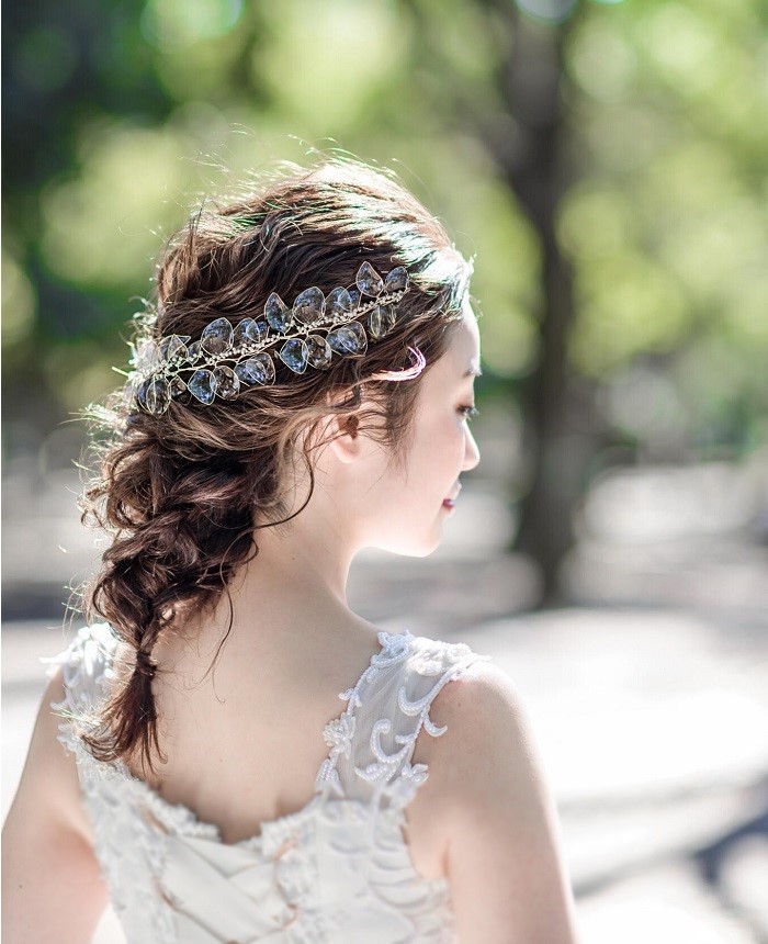 クリアリーフのヘッドアクセサリー ～natural ウェディング/ブライダル～　コーム付き