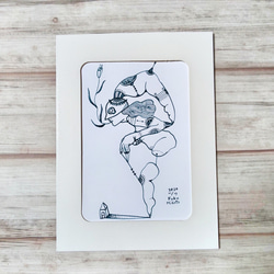 手描きイラスト　オリジナル　葉書サイズ カラフルお花 7枚セット ポストカード はがき イラスト デザイン