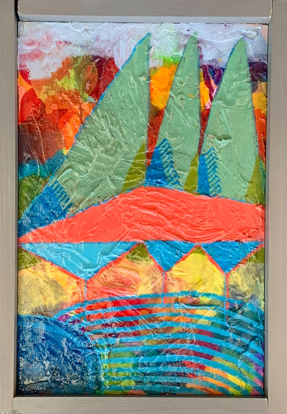風景シリーズ アクリル画 原画 木製パネル P0号 20210404 絵画