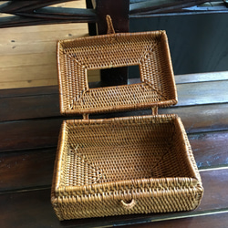 アタ ポケットティッシュ入れ　（インドネシアバリ島伝統工芸品） 2枚目の画像