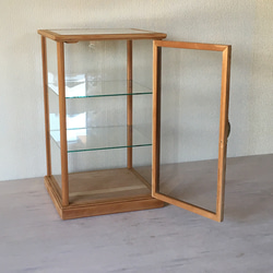g47 木製 卓上 3段 ガラスケース / パンケース 古道具 カフェ 店舗什器 10枚目の画像