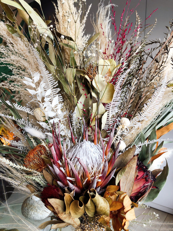 パンパスグラスとキングプロテアの花束＊native flowers 3枚目の画像