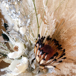 『Creema限定』  パンパスグラスとパームリーフのboho flowers＊フラワーベース付き 2枚目の画像