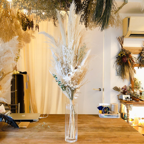 パンパスグラスとパームフラワーのboho flowers＊ フラワー