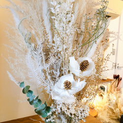 パンパスグラスとパームフラワーのboho flowers＊　フラワーベース付き 3枚目の画像