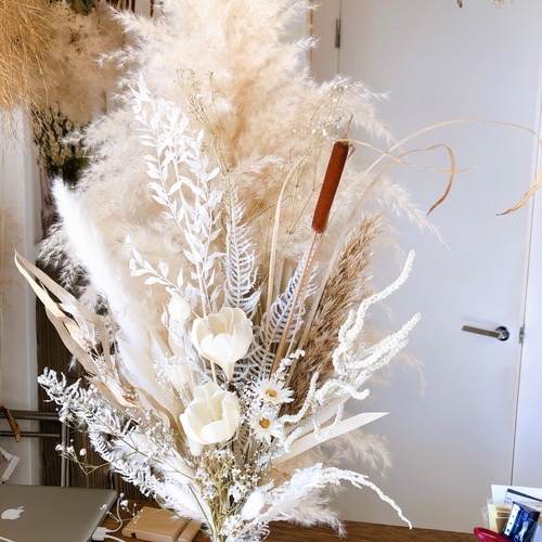 フラワーベース単品　42㎝　パンパスグラス　ドライフラワー大型ガラスミラー フラワーベース単品 42㎝ パンパスグラス ドライフラワー大型ガラスミラー