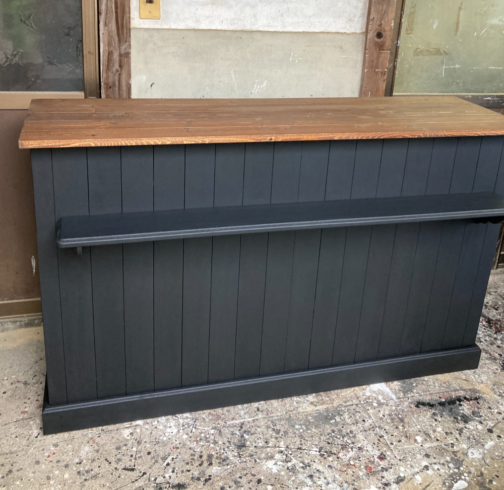 受注製作【ブラックシリーズ】受付カウンターテーブル　レジカウンター☆ワイドシェルフ付