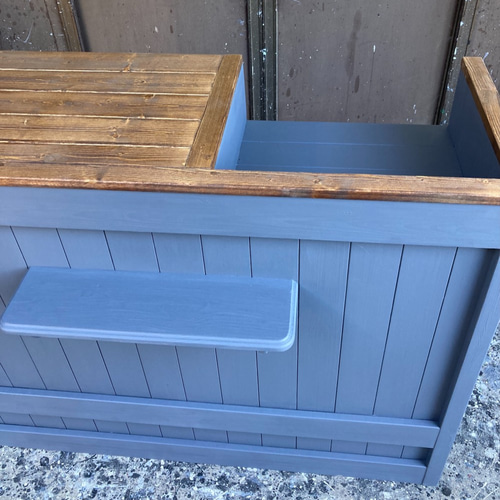 人気！受注製作☆グレー☆レジカウンターテーブル【1200】カントリー