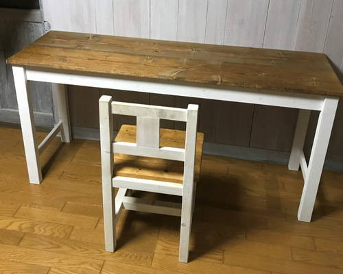 受注製作☆北欧デスク☆お洒落なツートン長机【1200】パソコン机☆