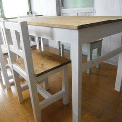 ★ダイニングテーブル【1500×700】ツートン☆シンプルデザイン家具 4枚目の画像