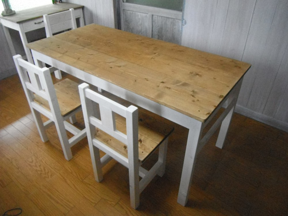 ★ダイニングテーブル【1500×700】ツートン☆シンプルデザイン家具 5枚目の画像