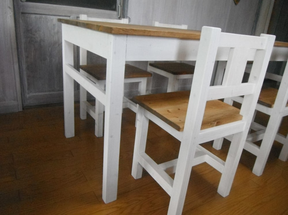 ★ダイニングテーブル【1500×700】ツートン☆シンプルデザイン家具 7枚目の画像