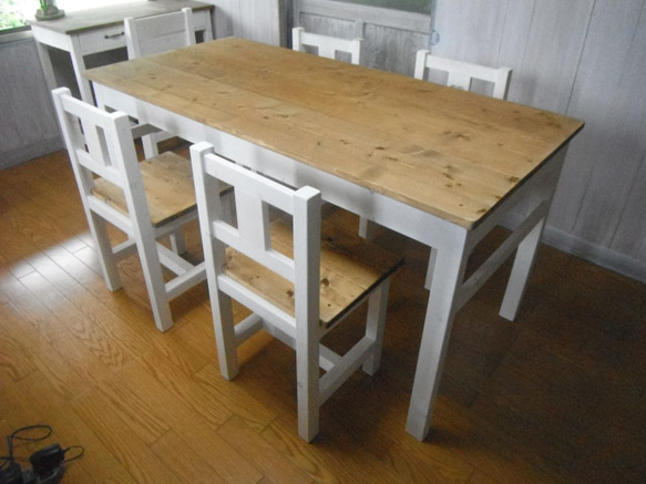 ★ダイニングテーブル【1500×700】ツートン☆シンプルデザイン家具 8枚目の画像