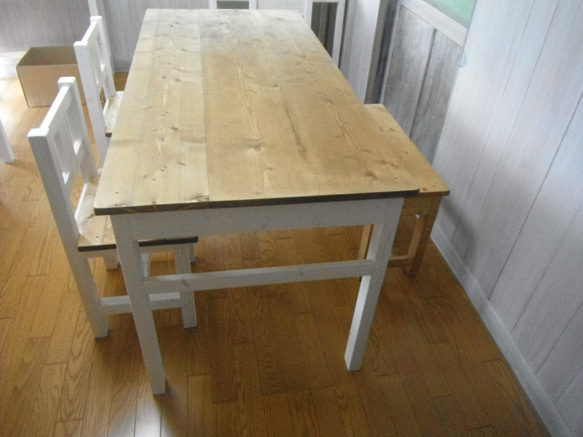 ★ダイニングテーブル【1500×700】ツートン☆シンプルデザイン家具 9枚目の画像