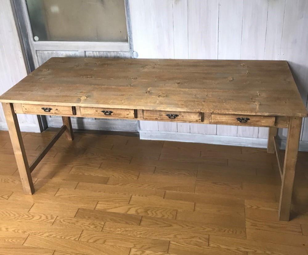 受注製作☆事務机☆作業台【1700・600・720】引き出し４杯☆★アンティック家具