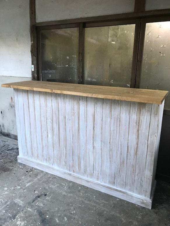 受注製作］受付カウンターテーブル レジカウンター☆ホワイトシャビー