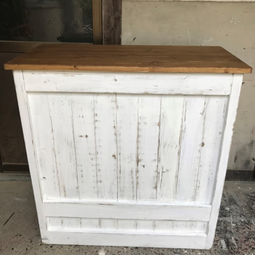 受注製作☆ホワイトシャビーカウンターテーブル【1200】カントリー調☆