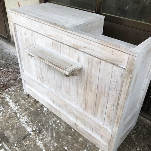 受注製作☆ホワイトシャビーカウンターテーブル【1200】カントリー調☆