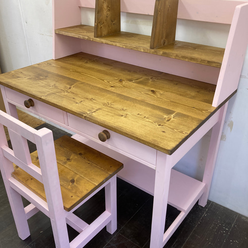 ☆新色☆桜（ピンク）学習机☆棚（ブックシェルフ）23点セット☆ 机