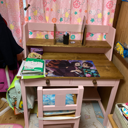☆新色☆桜（ピンク）学習机☆棚（ブックシェルフ）23点セット☆ 机