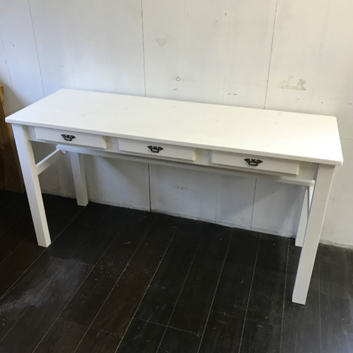 受注製作★ツートン家具☆ミシンテーブル☆事務机【1400】引き出し３杯・棚付☆ 受注製作☆ツートン家具☆ミシンテーブル☆事務机【1400