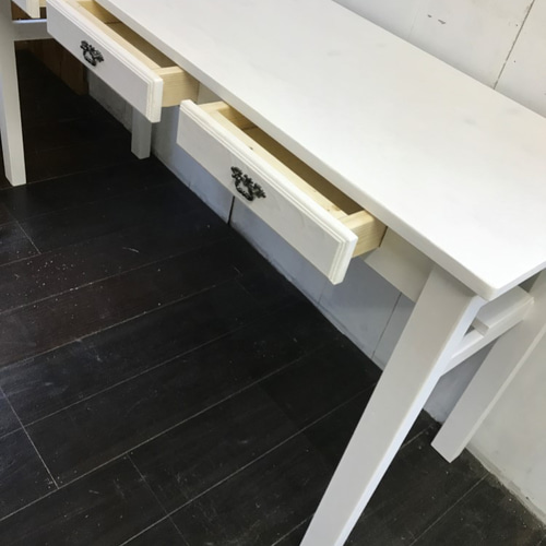 受注製作★ツートン家具☆ミシンテーブル☆事務机【1400】引き出し３杯・棚付☆ 受注製作☆ツートン家具☆ミシンテーブル☆事務机【1400